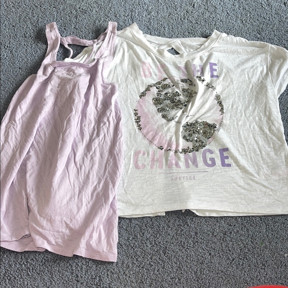 Justice White and Purple Top Casual Comfort